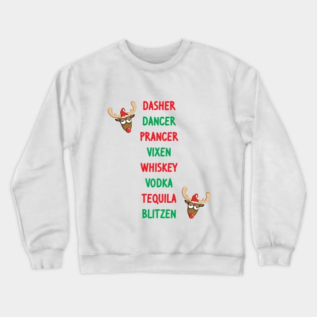 Reindeer Names Crewneck Sweatshirt by topher